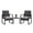 Black rattan + gray cushion, variant on 3-Piece Patio Bar Bistro Set - PE Wicker Outdoor Furniture with Tempered Glass Table - All-Weather Rattan Chairs for Garden, Balcony, Backyard - Black Rattan, Gray Cushions
