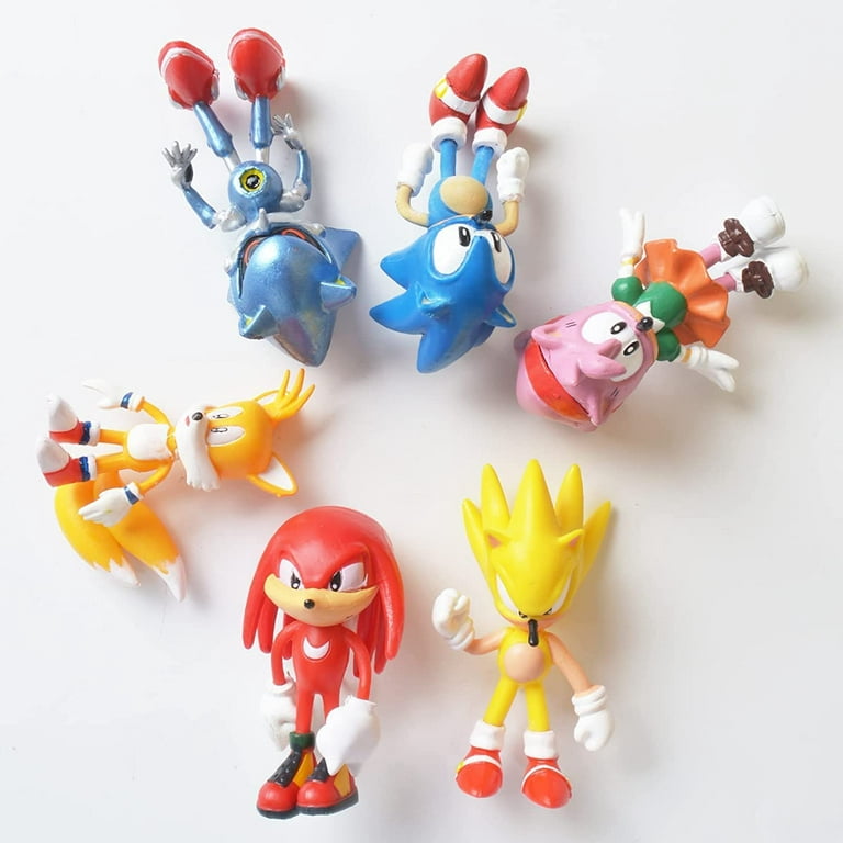 6 Pièces Sonic Figurines Gâteaux, Hedgehog Cake Topper, Sonic Mini