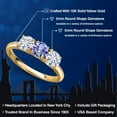 thumbnail image 2 of Gem Stone King 10K Yellow Gold Blue Tanzanite and White Moissanite Engagement Ring for Women | 1.46 Cttw | Round 5MM | Gemstone December Birthstone | Size 8, 2 of 7
