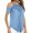 Blue, variant on Fesfesfes Workout Clothes for Women's Casual Lace Off Shoulder T-Shirt Solid Olor Hollow Out Round Neck Tops Womens T Shirt L(US:8)