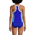 thumbnail image 2 of Lands' End Women's Chlorine Resistant High Neck Zip Front Racerback Tankini Swimsuit Top, 2 of 3