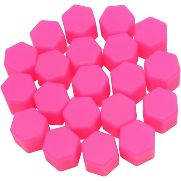 20Pcs 17mm Pink Luminous Car Wheel Lug Nut Bolt Hub Screw Cover Protective Cap Auto Replacement Parts