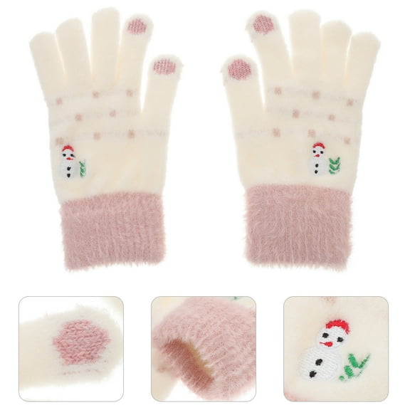 DRAFIDEEP 1 Pair Phone Friendly Gloves for Women Winter Style Imitated Material Touch Screen and Warmth