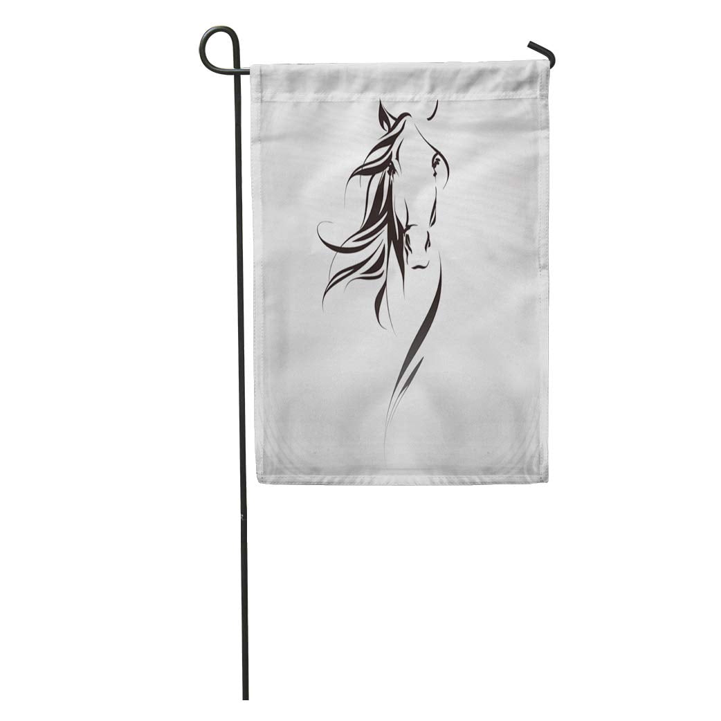 SIDONKU Drawing Silhouette of Horse Head Farm Stallion Wild Attractive ...