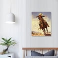 thumbnail image 4 of JRXY  Charles Marion Russell Art Prints - A Bad Hoss Poster - Western Cowboy Canvas Wall Art - Old West Painting Vintage Poster Cool Wall Decor for Living Room Bedroom Office  12x16 in, 4 of 5