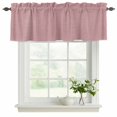 thumbnail image 2 of 2 Panels Nude Pink Valance for Windows, Farmhouse Burlap Solid Pink Color Modern Linen Texture Light Filtering Kitchen Curtains, Rod Pocket Window Treatment Curtain Valances for Living Room, 60"x18", 2 of 9