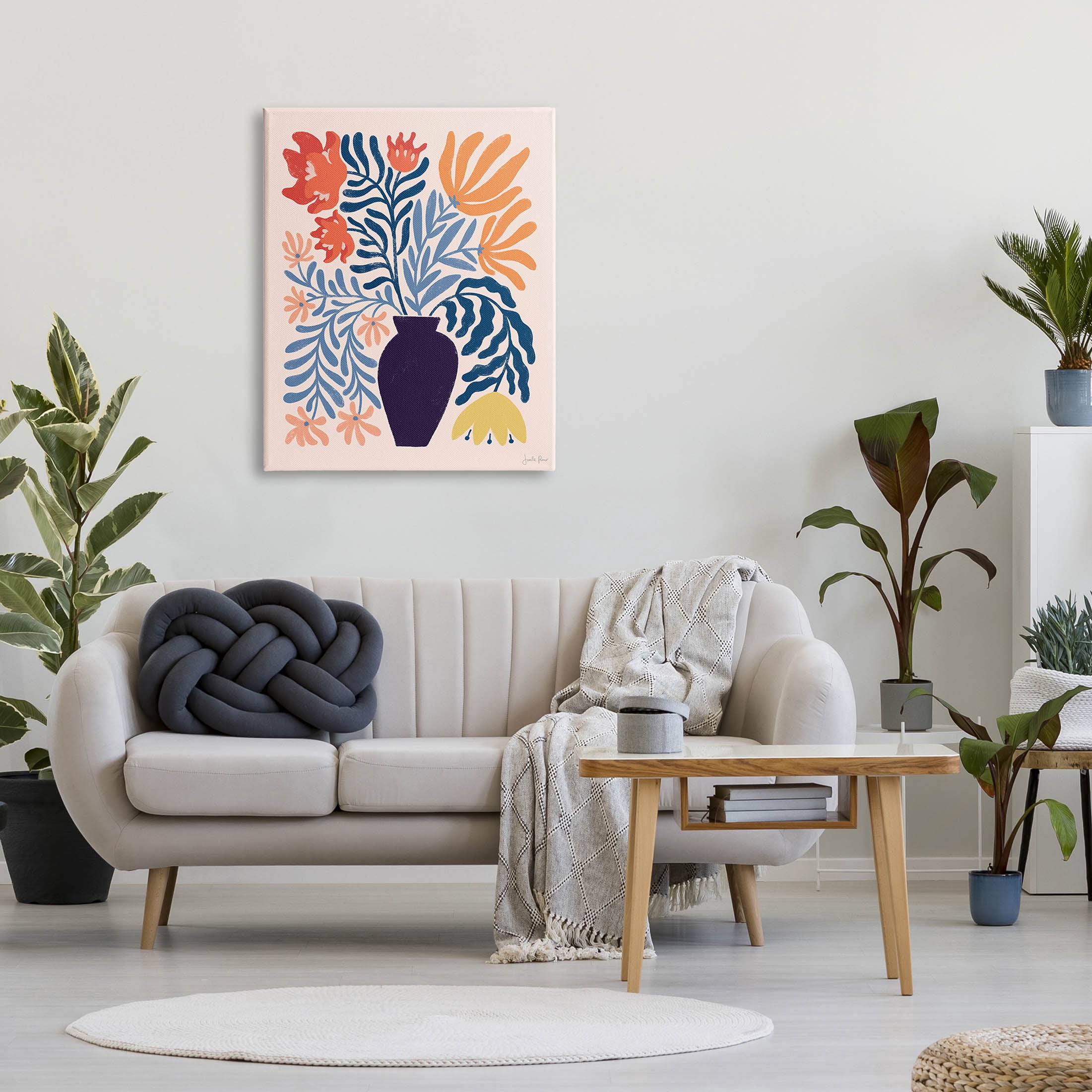 Stupell Industries Abstract Flower Vase Modern Silhouettes Graphic Art Gallery Wrapped Canvas Print Wall Art, Design by Janelle Penner
