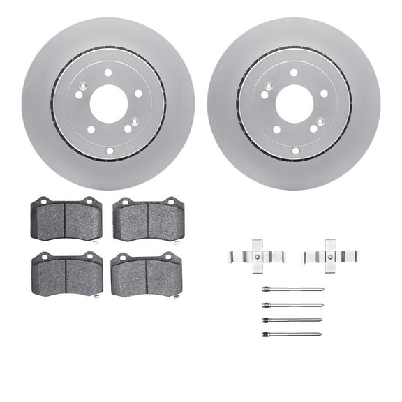 Dynamic Friction Company Rear Brake Geospec Rotors with Ultimate Duty Performance Brake Pads includes Hardware - 4412-54057