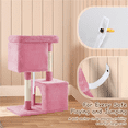 thumbnail image 5 of Alden Design 33.5"H Multilevel Plush Cat Tree with Scratching Posts Basket, Pink, 5 of 7