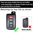 thumbnail image 3 of Key Fob Cover Compatible with Toyota Avalon Tacoma Tundra 4Runner Prius RAV4 Camry Highlander Sequoia Corolla 2012-up 4 Button Keychain Case Holder Protector,Keychain-B-silver, 3 of 8