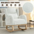 thumbnail image 6 of Timbernest Rocking Chair for Nursery, Accent Chair with Side Pocket, Wingback Rocker Glider with High Backrest, Ivory Teddy, 6 of 10