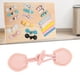 thumbnail image 5 of Tablero de actividades sensoriales Montessori con botones de abrigo y juguetes para niños Habilidades motoras básicas hebilla de cuerno rosa, 5 of 7