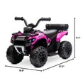 thumbnail image 7 of Kidzone 6V Ride on ATV, Battery Powered 4-Wheeler Electric Vehicle for Toddlers w/ Bluetooth, USB, Storage Box, LED Headlight, Safe Speed 1.5-2 km/h, Ages 18+ Months - Pink, 7 of 7