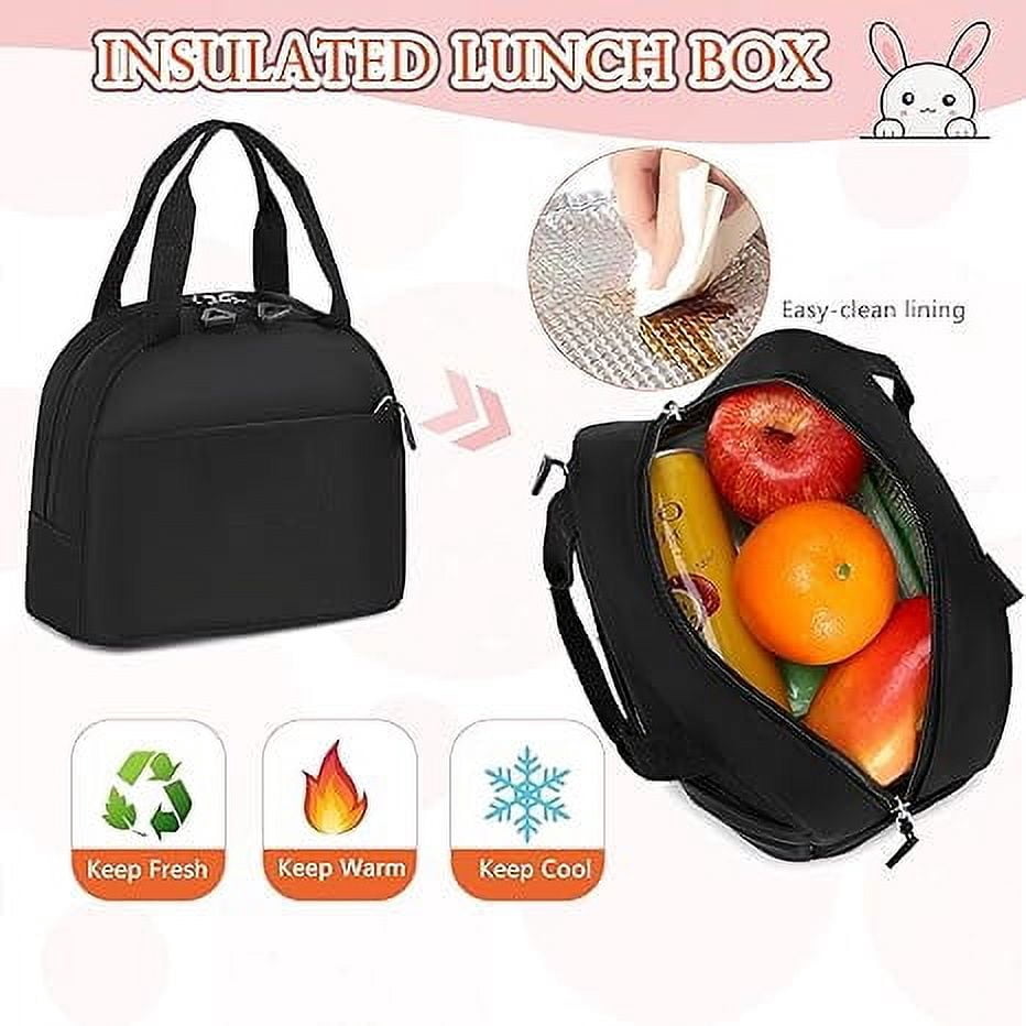 AO ALI VICTORY 3PCS-With lunch bag, pencil box Laptop Backpack 15.6 Inch Bag College Backpacks Backpack Set  Anti Travel Back Pack Large Bookbags forTeens Women(Black)