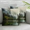 thumbnail image 3 of Fenyluxe Fog Mountain Trees Fashion Style Dirt-Resistant Throw Pillow Covers for Couch Sofa Bed Living Room Bedroom Pillowcase Spring Season Decorative Pillow Cover 1PC 22x22in, 3 of 5