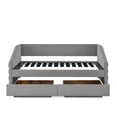 thumbnail image 3 of Twin Upholstered Daybed with 2 Drawers, Linen Tufted Sofa Bed with Padded Backrest and Arms, Wooden Bed Frame with Slats Support, for Bedroom Living Room Guest Room, No Box Spring Needed, Gray, 3 of 9
