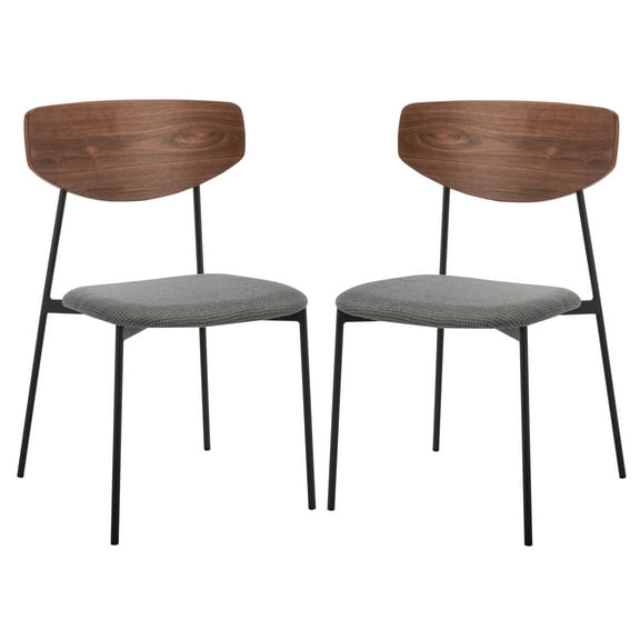 SAFAVIEH Ryker Modern Dining Chair, Walnut/Grey, Set of 2 (20 in. W x 18.8 in. D x 32.5 in. H)