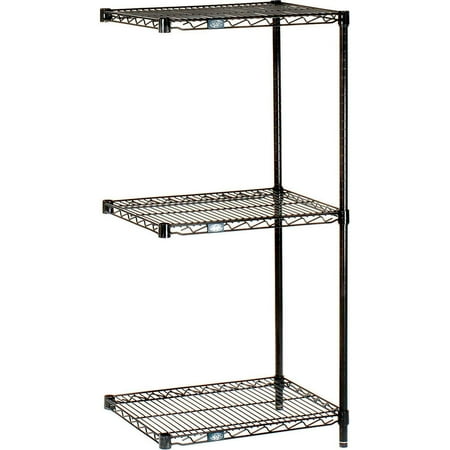 

Nexel Black Epoxy 3 Tier Wire Shelving Add-On Unit 42 W x 14 D x 34 H
