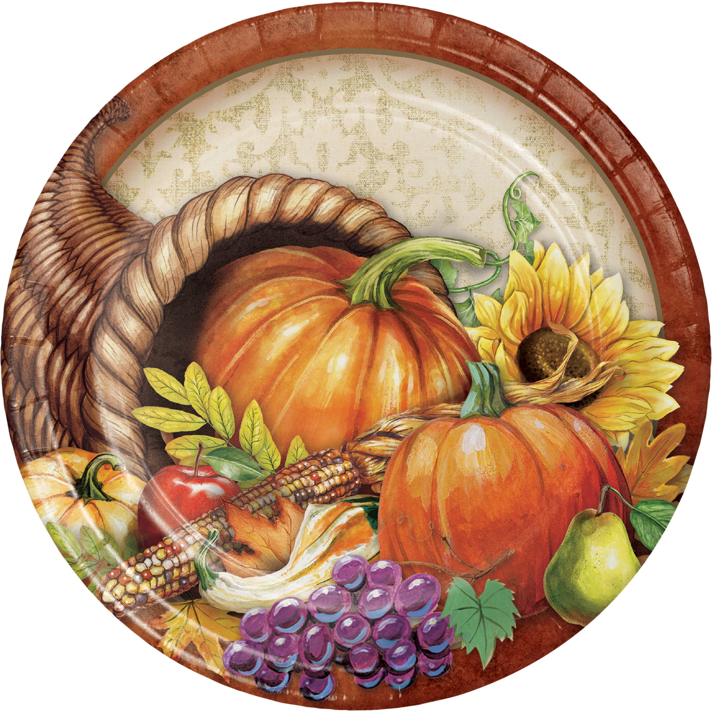Harvest Thanksgiving Paper Plates, 24 count - Walmart.com