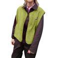 thumbnail image 5 of Karight Fuzzy Sherpa Vest for Women Loose Open Front Button Down Fleece Cardigan Warm Winter Sleeveless Casual Jackets, 5 of 8