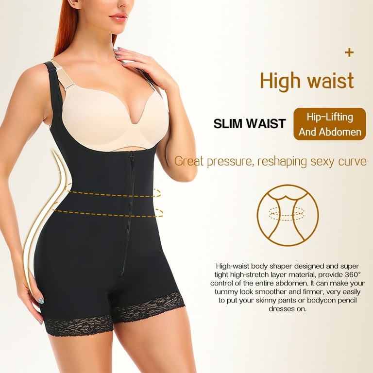 Tummy Control Shapewear For Women Seamless Fajas Bodysuit Open Bust Mid  Thigh Body Shaper Shorts
