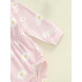 thumbnail image 6 of Musuos Baby Girl Fall Romper 0-18Months Sunflower Print Long Sleeve Crew Neck Jumpsuit with Headband 2 Pcs Set, 6 of 8