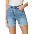 thumbnail image 2 of Judy Blue Cuffed Tummy Control Denim Shorts (Blue, X-Large), 2 of 4