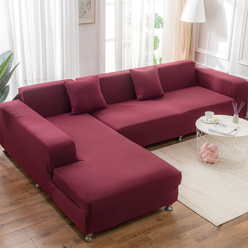 Sofa Slipcover L Shape Sofa Cover Sectional Couch Cover Spandex Non Slip with Elastic Bottom Furniture Protector Cover for for Home Decor 4-seater