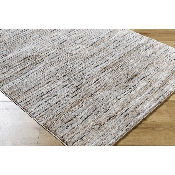 Hauteloom Wantu Living Room, Bedroom Area Rug - Contemporary - High Pile - Peach, Ivory, Black - 5'3" x 7'