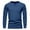 175#Blue, variant on Men's Slim-Fit Long-Sleeve Henley Shirt Fashion Men's Henley Shirts Classic Long Sleeve Basic Button Cotton T-Shirt with Pocket Sports Baseball Henley Jersey Shirts