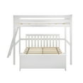 thumbnail image 4 of Plank+Beam Solid Wood Bunk Bed, L Shaped Full-Over-Full Bed Frame with Ladder on End, White, 4 of 8