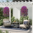 thumbnail image 5 of 12PCS Artificial Hanging Plants Outdoors Fuchsia Fake Baskets with Petunias Porch Balcony Garden Decor, 5 of 7