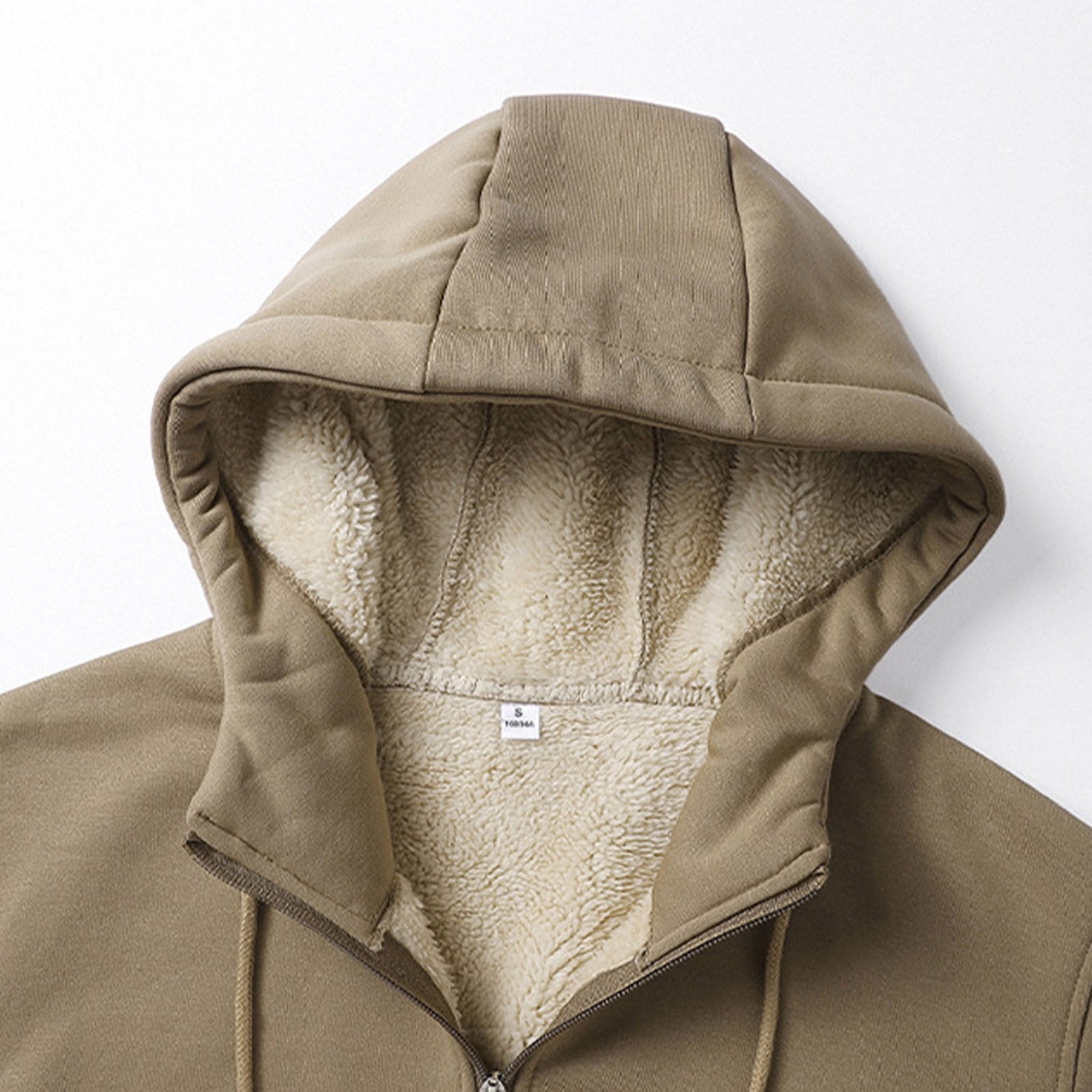 Xzbqbs Men's Sherpa Hooded Jacket Fleece Lined Zip Up Warm Hoodies Sweatshirt Full Zip Up Sweat Hooded Coat Winter Jacket for Men