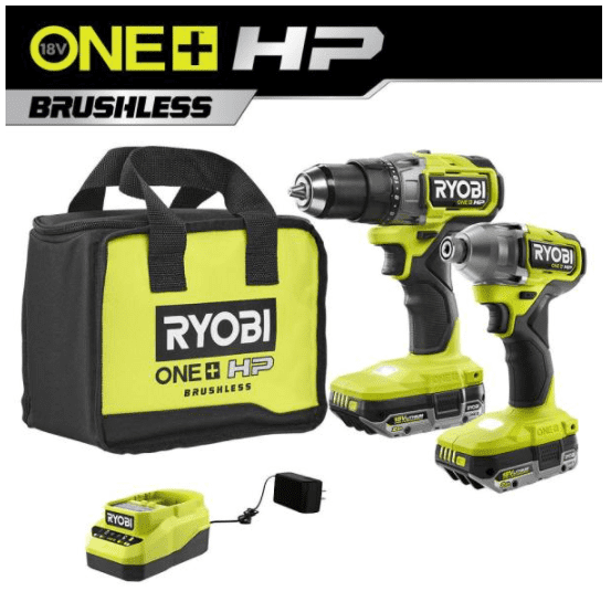 RYOBI RY18DD04 18V 2.0 Ah Battery Powered 1/2 in Drill Driver 750 in lbs 2100 RPM, 2 Piece