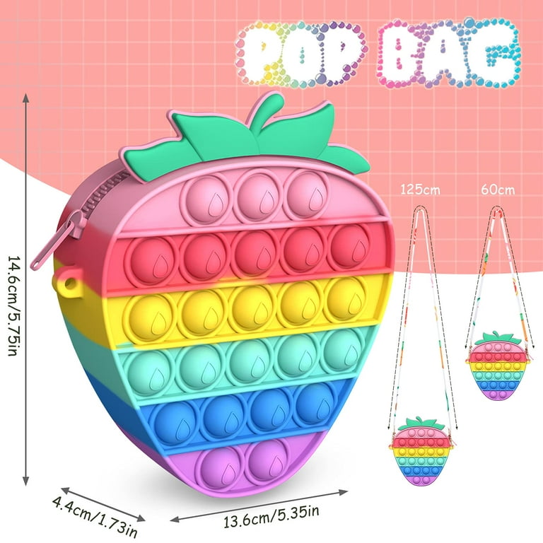 Pop It Fidget Toy Rainbow Purse