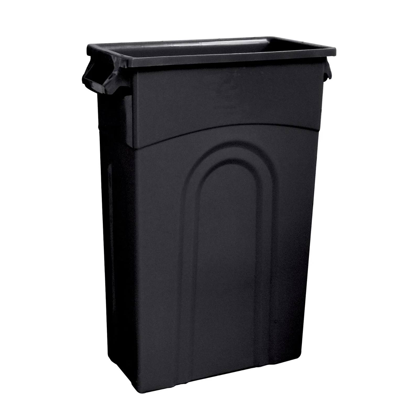 23-gallon plastic high-legged trash can, rectangular trash can, suitable for small spaces. Its narrow and tall design and smooth shape make it highly suitable for areas with limited space.