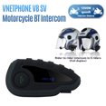 thumbnail image 2 of VNETPHONE VNETPHONE V8 SV Casque de Moto Bluetooth Intercom avec Appairage NFC, Communication Full-Duplex, Réponse Automatique, Portée 1200m, Radio FM, Batterie 530mAh, Noir, 2 of 6