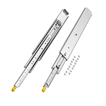 VEVOR 1 Pair Full Extension Drawer Slides 18 20 22 28 30 32 36 38 40 44 48 52 56 60 in, 500 lbs Load Capacity Locking Drawer Slides, Ball Bearing with Lock Side Mount Drawer Slide Rail