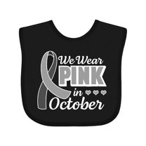 Inktastic Breast Cancer Awareness We Wear Pink in October Girls Baby Bib