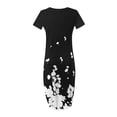 thumbnail image 4 of Offres des Fêtes Iumwxz Robes à Manches Courtes et Col Rond pour Femmes Tunique Décontractée Robes Maxi Amples Robe à Imprimé Floral Robes d'Anniversaire pour Femmes Robes Athlétiques pour la Saint-Valentin, 4 of 6