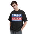 thumbnail image 5 of Yiaed Trump 2024 Keeping America Great Print Men's Cotton T-Shirts Loose Fit Summer Vintage Washed Tee Short Sleeve Casual Gym Shirts Tops-Medium, 5 of 6