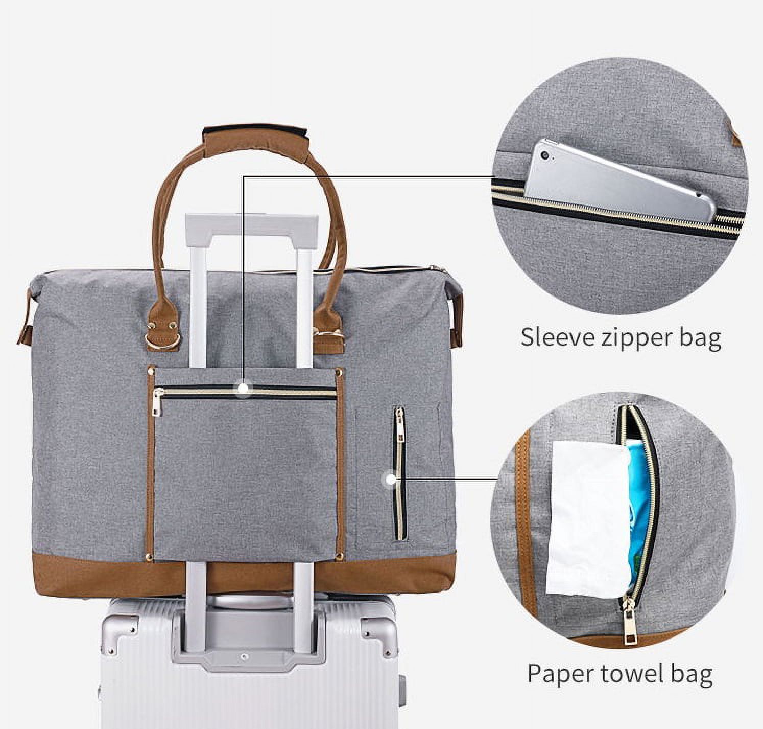 Travel Tote Diaper Bag Extra Large Capacity Portable Multifunctional Waterproof Handbag with Insulated Pockets, Grey