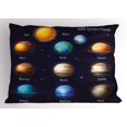 thumbnail image 1 of Educational Pillow Sham Solar System Planets and the Sun Pictograms Set Astronomical Colorful Design, Decorative Standard Size Printed Pillowcase, 26 X 20 Inches, Multicolor, by Ambesonne, 1 of 2