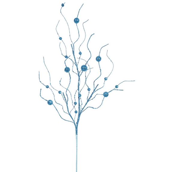 Turquoise Ball Glitter Spray - 37 in. - 6 Per Bag