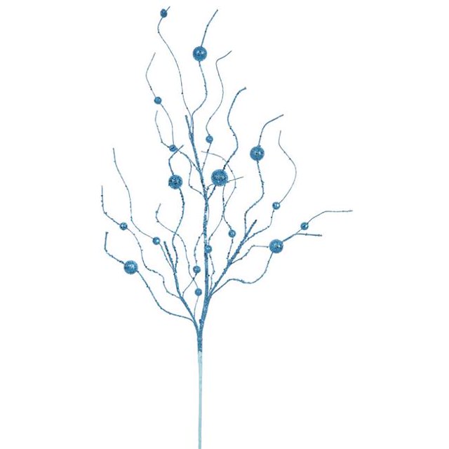 Turquoise Ball Glitter Spray - 37 in. - 6 Per Bag