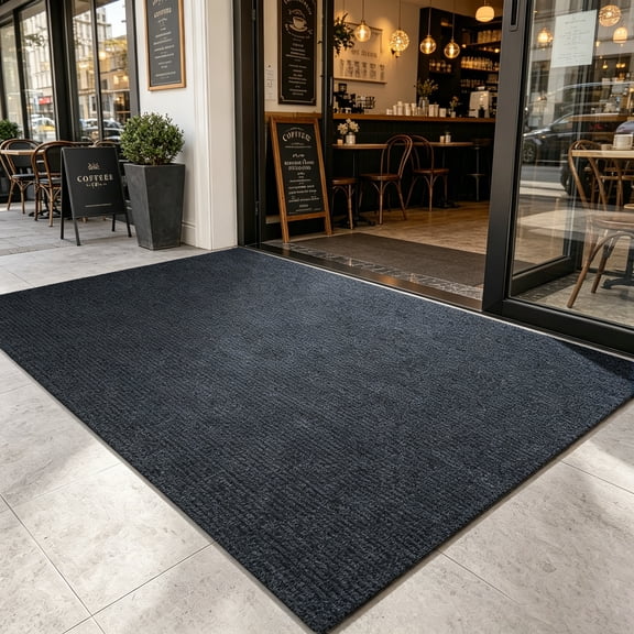 WANLISELL 3' x 5' Front Door Mat, Commercial Floor Entrance Mat Doormat with Rubber Backing, Indoor Outdoor Welcome Mat for Entryway, Patio, Home, Grey