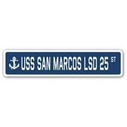 4 x 18 in. A-16 Street Sign - USS San Marcos LSD 25
