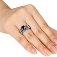 thumbnail image 3 of Divine Creation 14K White Gold Plated 2.00 Ct Round Cut Black Diamond Engagement Wedding Bridal Ring Set 925 Sterling Silver For Women's -5, 3 of 3