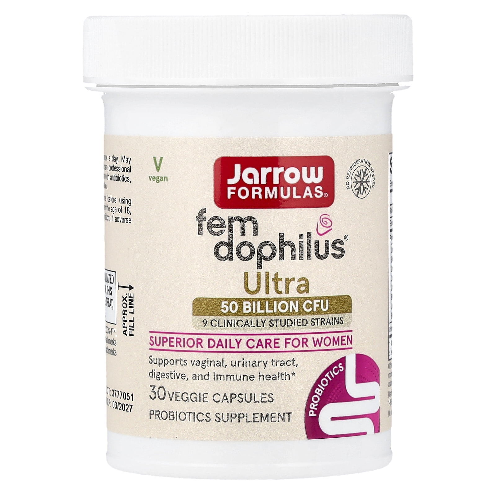 Jarrow Formulas Fem-Dophilus® Ultra, 30 Veggie Capsules