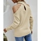 thumbnail image 2 of Suéter De Manga Larga, Suéter De Punto De Moda Cruzado Con Cuello En V Para La Oficina ANGGREK Albaricoque L, 2 of 5